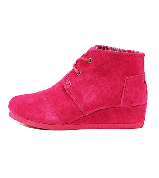 Toms for Kids: Desert Wedge Fuchsia Suede