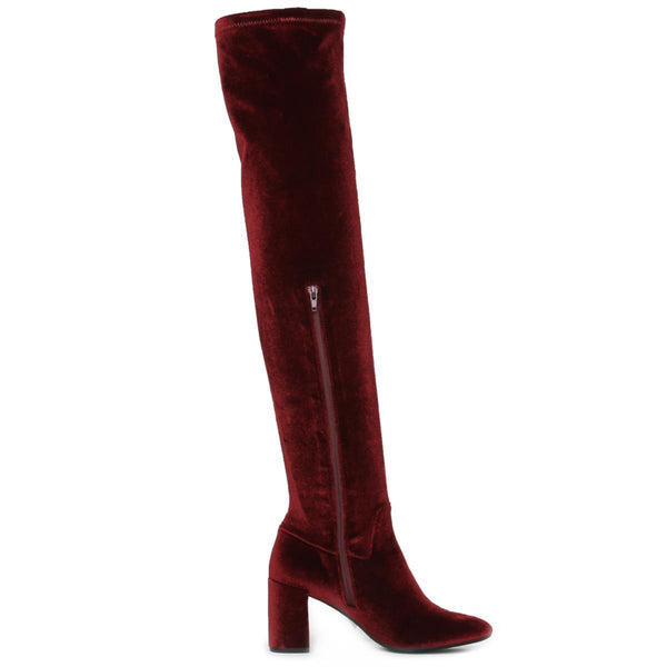 Burgundy hot sale heeled boots