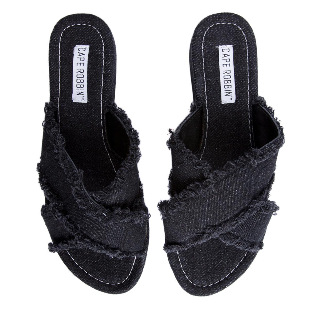 Cape Robbin Hera-3 Black Sandals Black