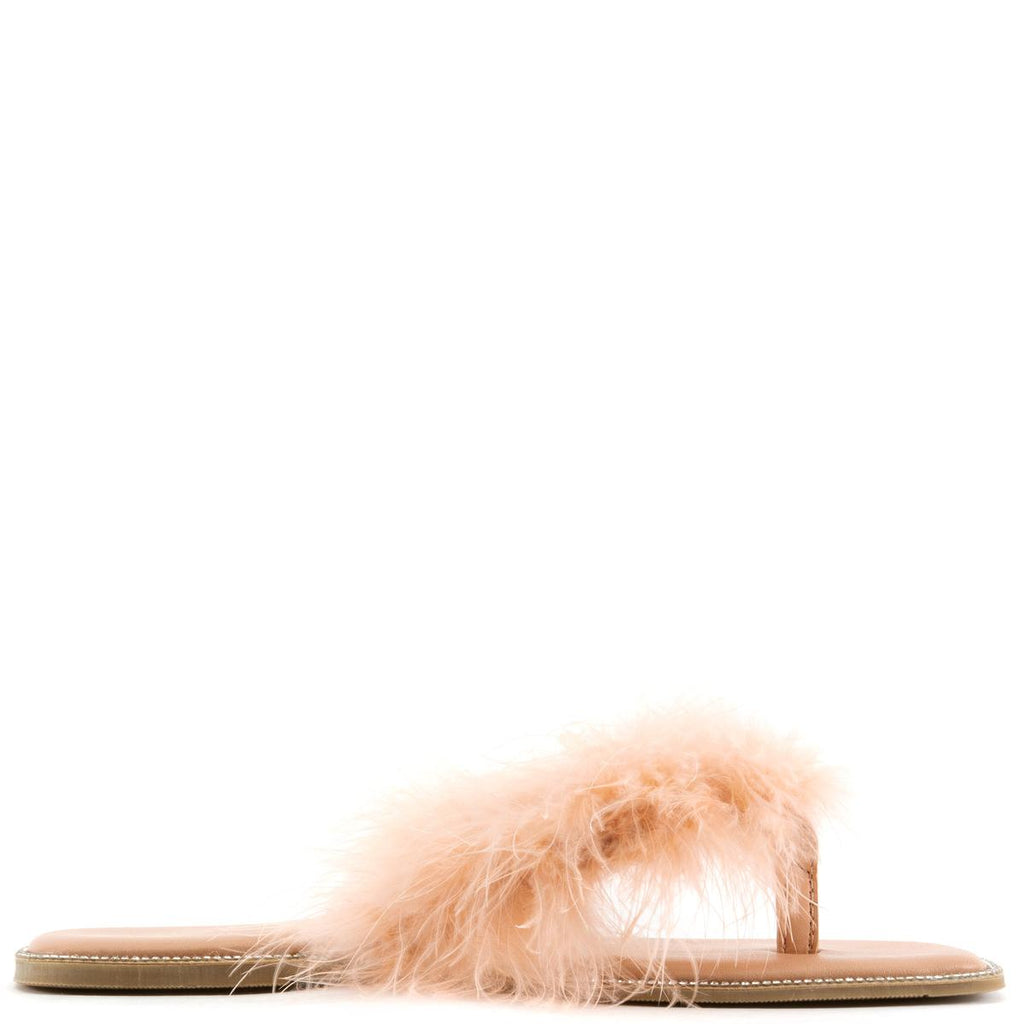 Bebe 2 Fur Thong Sandals TiltedSole