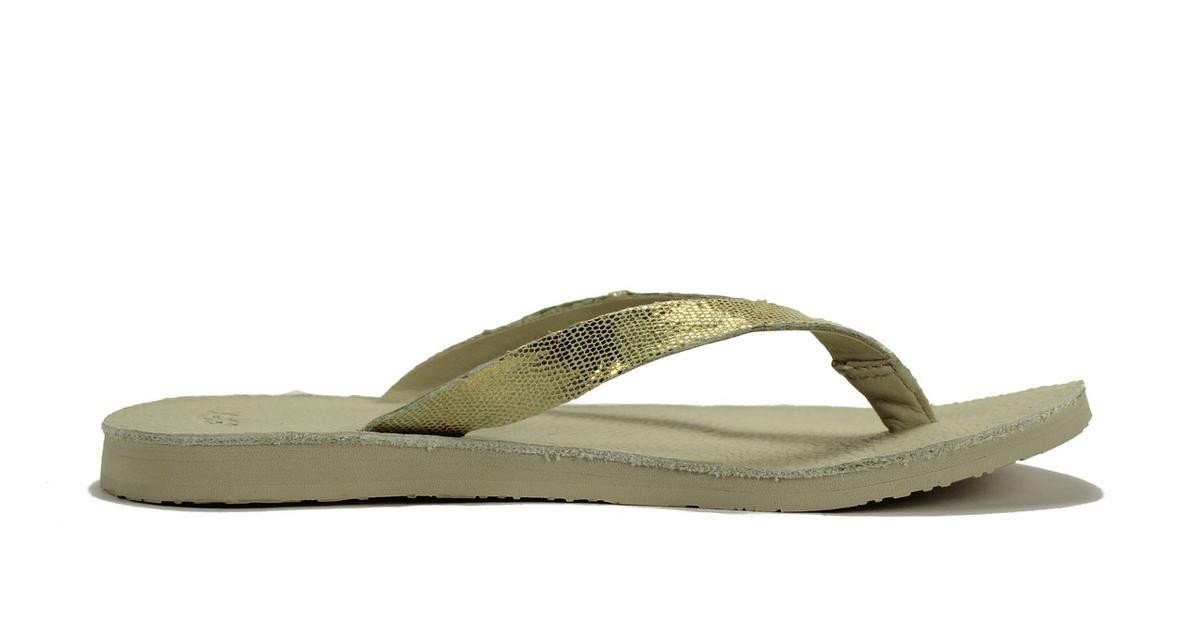 UGG Australia Ally Lizard Blank Canvas Sandal White TiltedSole