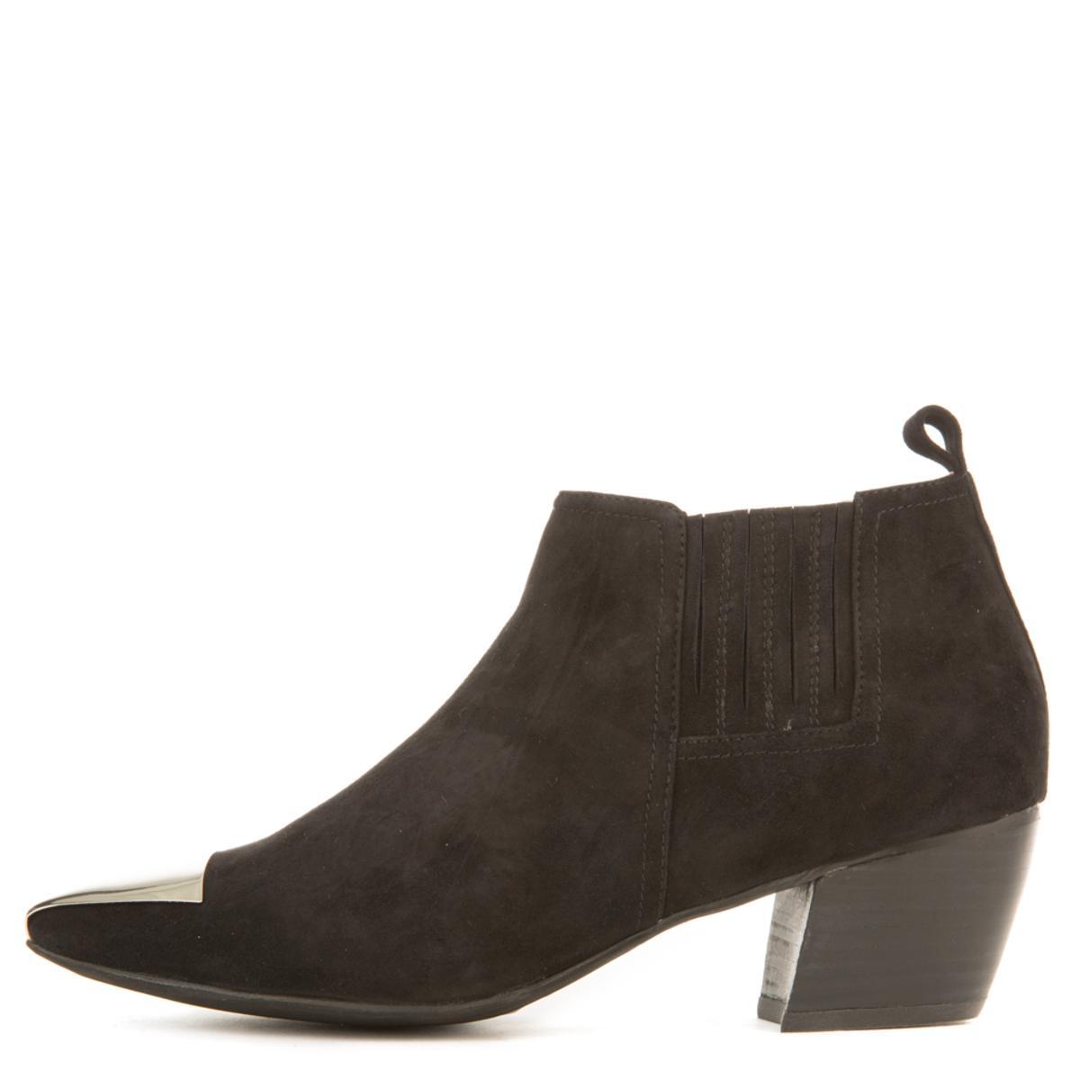 Jeffrey Campbell Jude Black Suede Heeled Booties BLACK