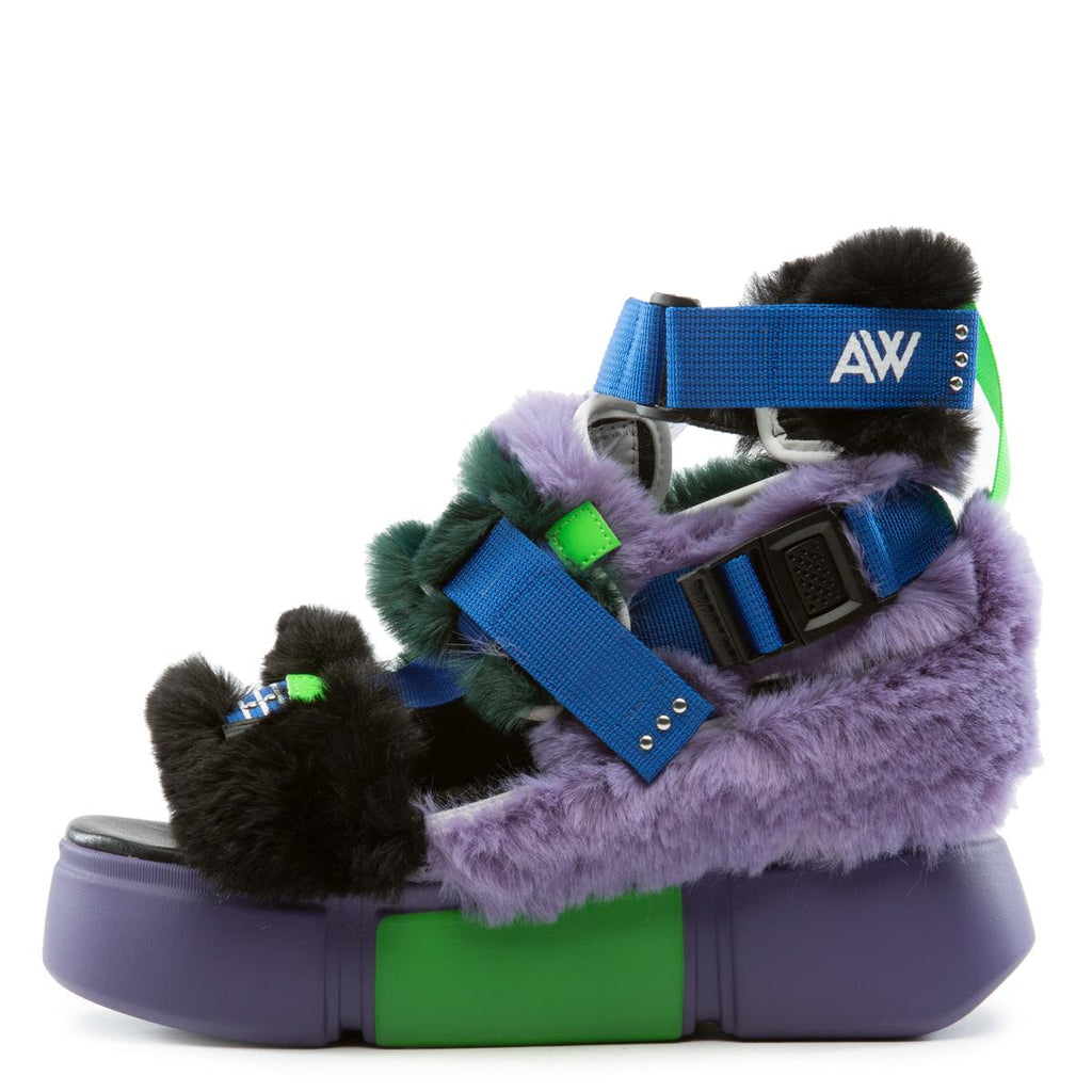 Fur on sale platform sandals