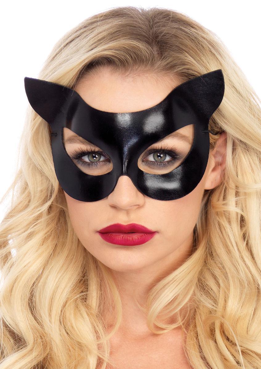 Vinyl cat mask (6 pieces per box )  in BLACK